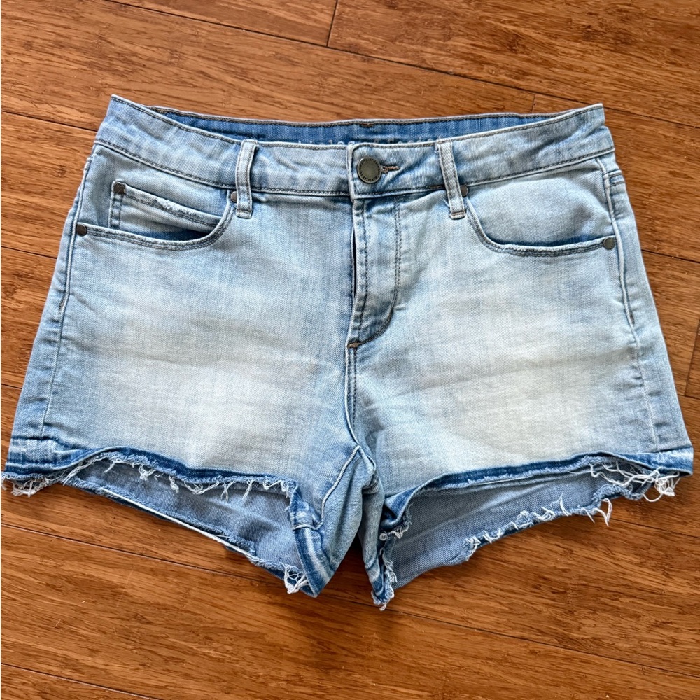Articles Of Society Blue Jean Shorts Distressed Hem